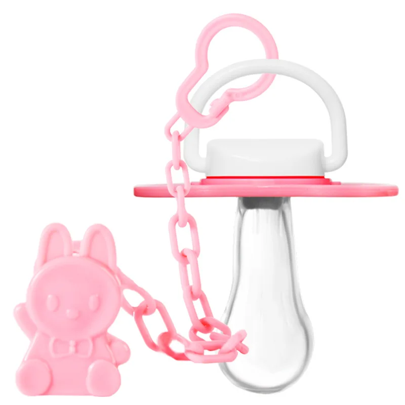 Pinzas para chupete con forma de animales de dibujos animados, soportes para cadena + chupete, gel de sílice seguro para alimentación de bebé, 1 Uds.