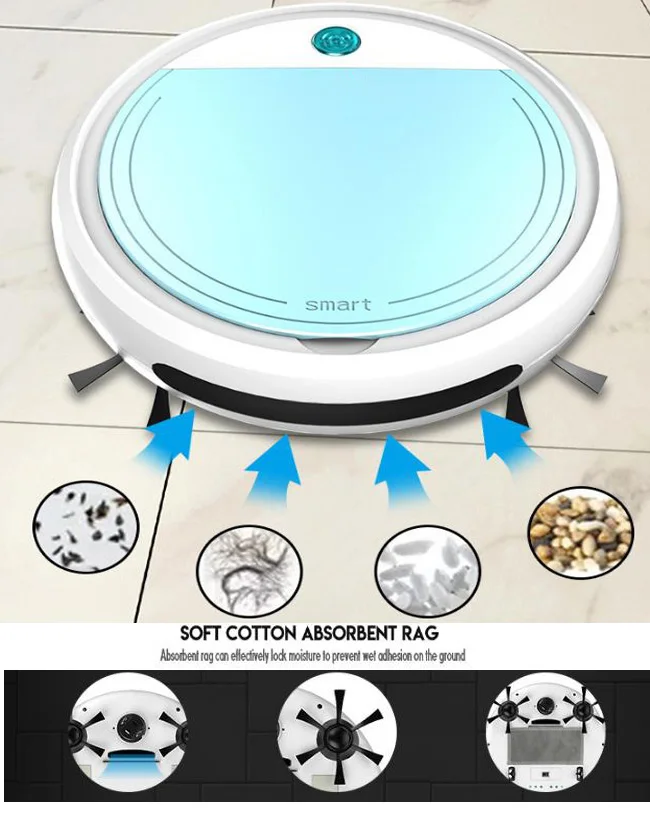 Робот пылесос домашний автоматический умный подметальный пол робота от пыли и грязи волос Автоматический робот-чистильщик машина для уборки дома