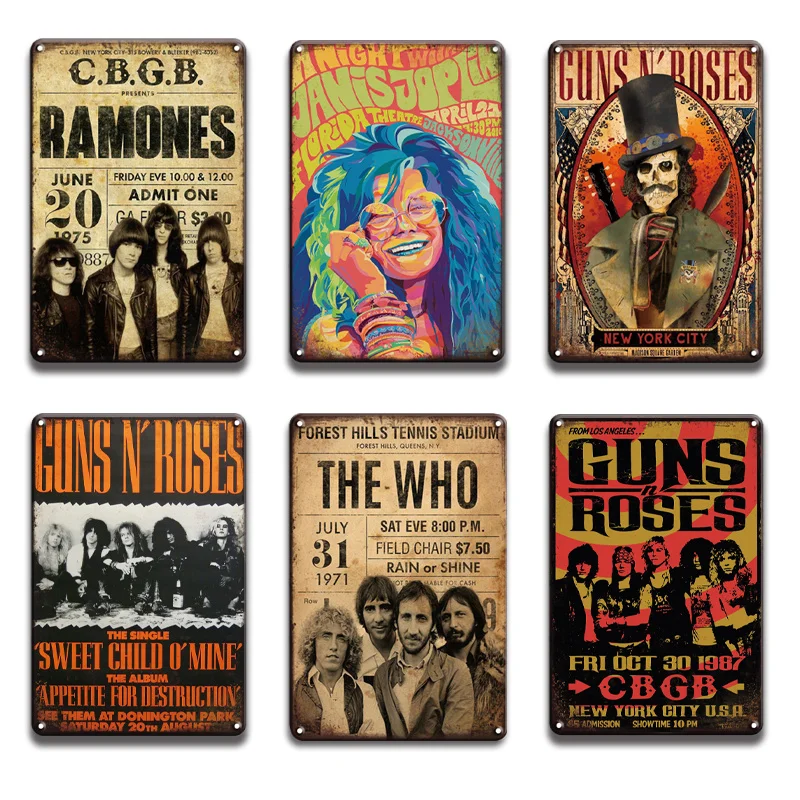 Металлический постер Guns N Roses жестяной знак винтажный металлический Джонни