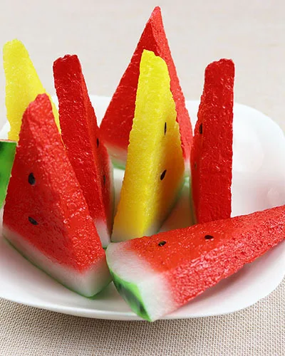 5pcs Simulation Watermelon Slices Photography Props Kids Enlightenment Education Making Games Simulation Fruits