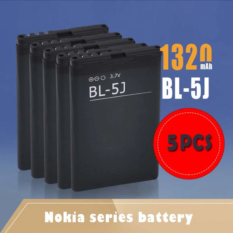 5 шт. 1320 мА/ч BL-5J BL5J литий Li-Po Батарея для Nokia X1-01 C3 5230 5233 5235 5800XM X6 5230C 520 5230XM замена