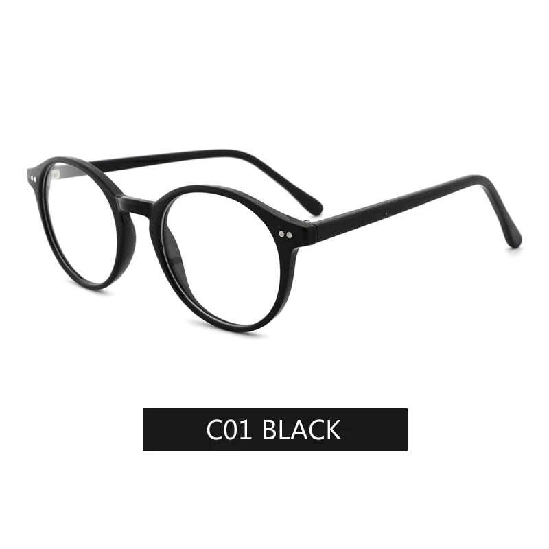 TANGOWO TR90 круглые очки оправа для мужчин и женщин винтажные очки в оправе при близорукости оптические очки ретро очки - Цвет оправы: Black