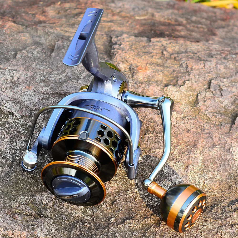Carretel de Pesca Carretel de Metal Lidar com Fiação Carretel de Água Arraste Metal Salgada Carretel Carpa Enviar Presente Linha Dr2000-7000 11-21kg 10 de água salgada carretel carpa carretel de pesca enviar presente linha