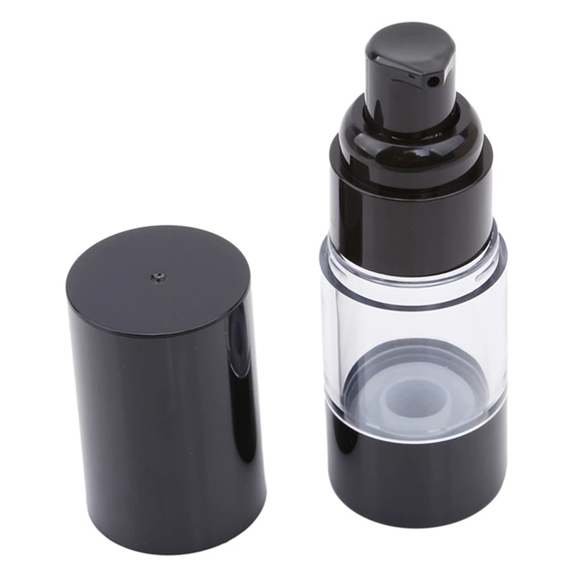 Высокое качество пластиковый портативный безвоздушный флакон косметический лечебный насос дорожный пустой контейнер духи черный колпачок бутылка горячая распродажа