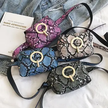 

Women Fashion Snakeskin Pattern Waist Bag Fanny Pack Belt Wallet Purse Adjustable Chest Shoulder Crossbody Bags