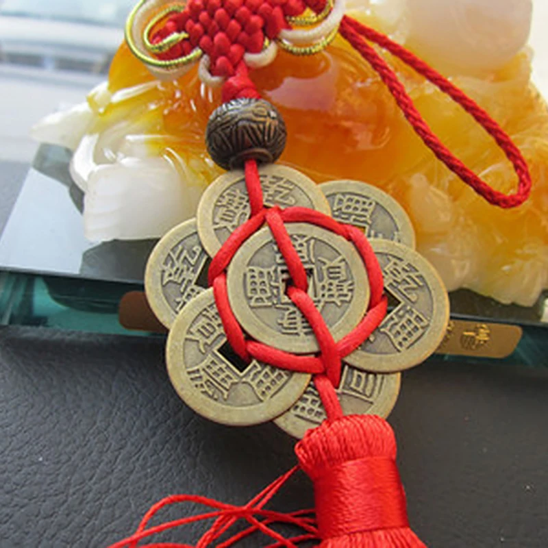 Китайский узел, традиционный талисман фэн-шуй, древняя медная монета, китайский узел, висящий, удача, здоровье, удача, медная монета