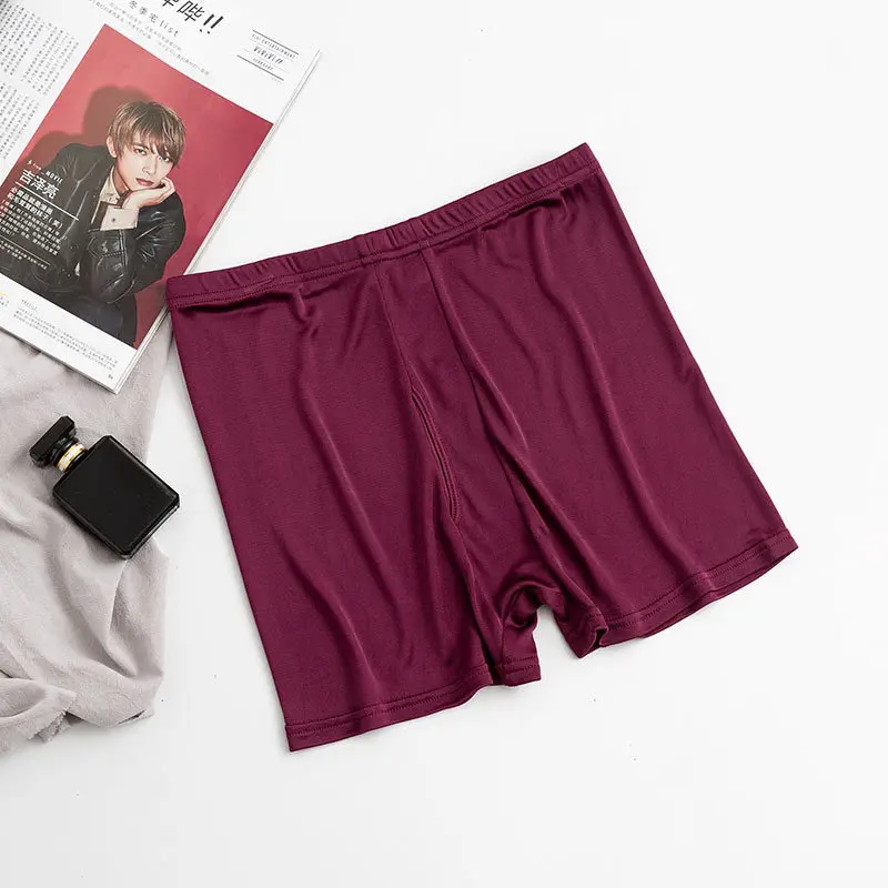 3 Pcs/Lot Men‘s Underpants Silk Boxer Panties Shorts Open Crotch Breathable Seamless Sports Underwear Youth Male LVFAN TGS-005