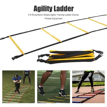 

Hot Sale Agility Ladder Multi-function 6 8 Rung Nylon Straps Agility Ladder Football Soccer Training Speed Ladder
