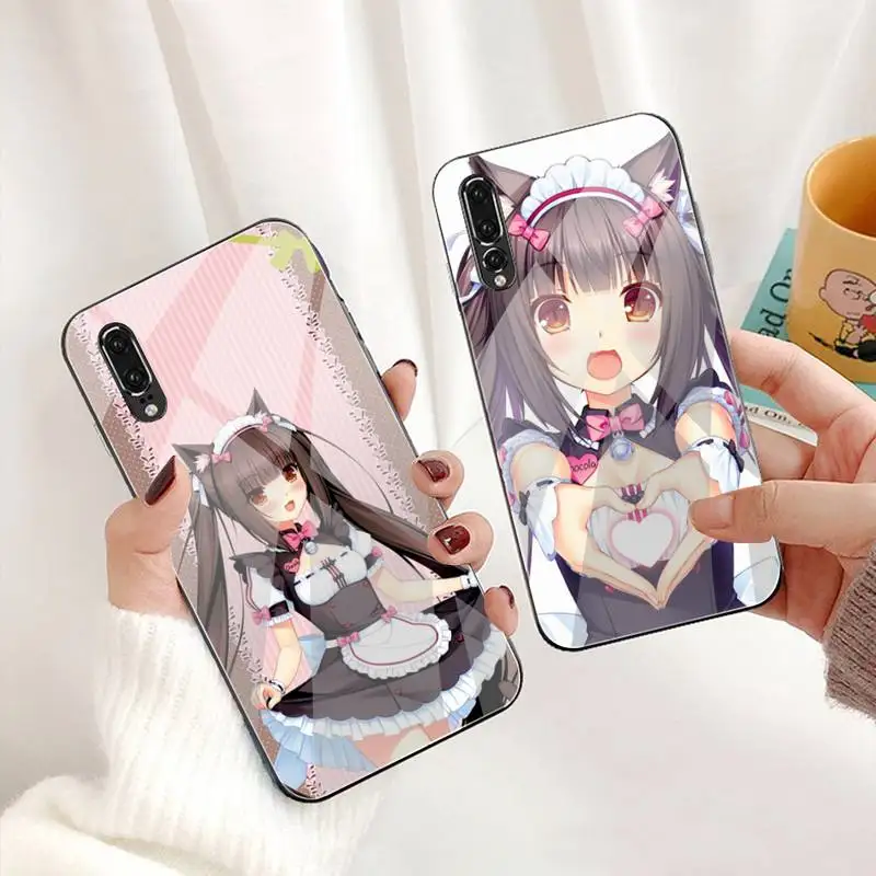 Nekopara Chocola Vanilla Cat Girl Phone Case Tempered Glass For Huawei P30 P20 P10 lite honor 7A 8X 9 10 mate 20 Pro | Мобильные