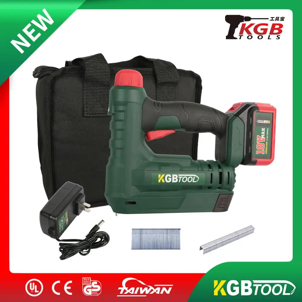 

KGB TOOL 18V 2 in 1 Electric Stapler and Nailer Furniture Staple Gun for Frame with Staples & Nails Carpentry Woodworking Tools