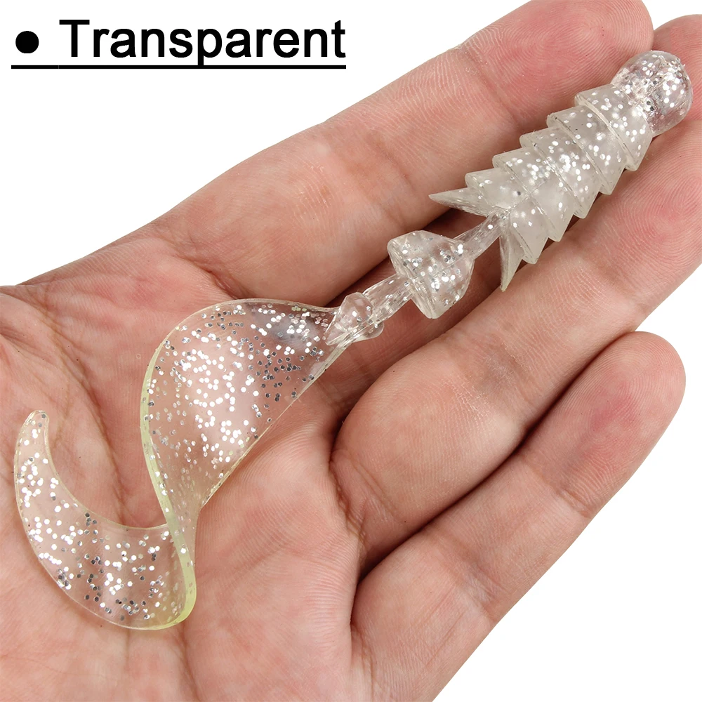 Transparent Спинполер, 4 шт./лот, силиконовые мягкие приманки с длинным хвостом, 10 см, 12 см, 7 г, искусственная плавающая наживка, воблер, рыболовные снасти, приманка, Pesca - Цвет: Transparent