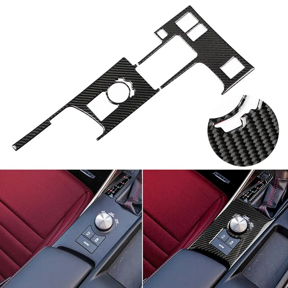 Suuonee Gear Panel Cover Trim 2PCS Car Accessories Carbon Fiber Gear Shift Panel Cover Trim for Lexus IS250 IS300 2013-2018 