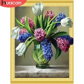 

HUACAN 5D DIY Diamond Painting Lily Cross Stitch Kit Diamond Embroidery Sale Flower Pictures Of Rhinestones Needlework