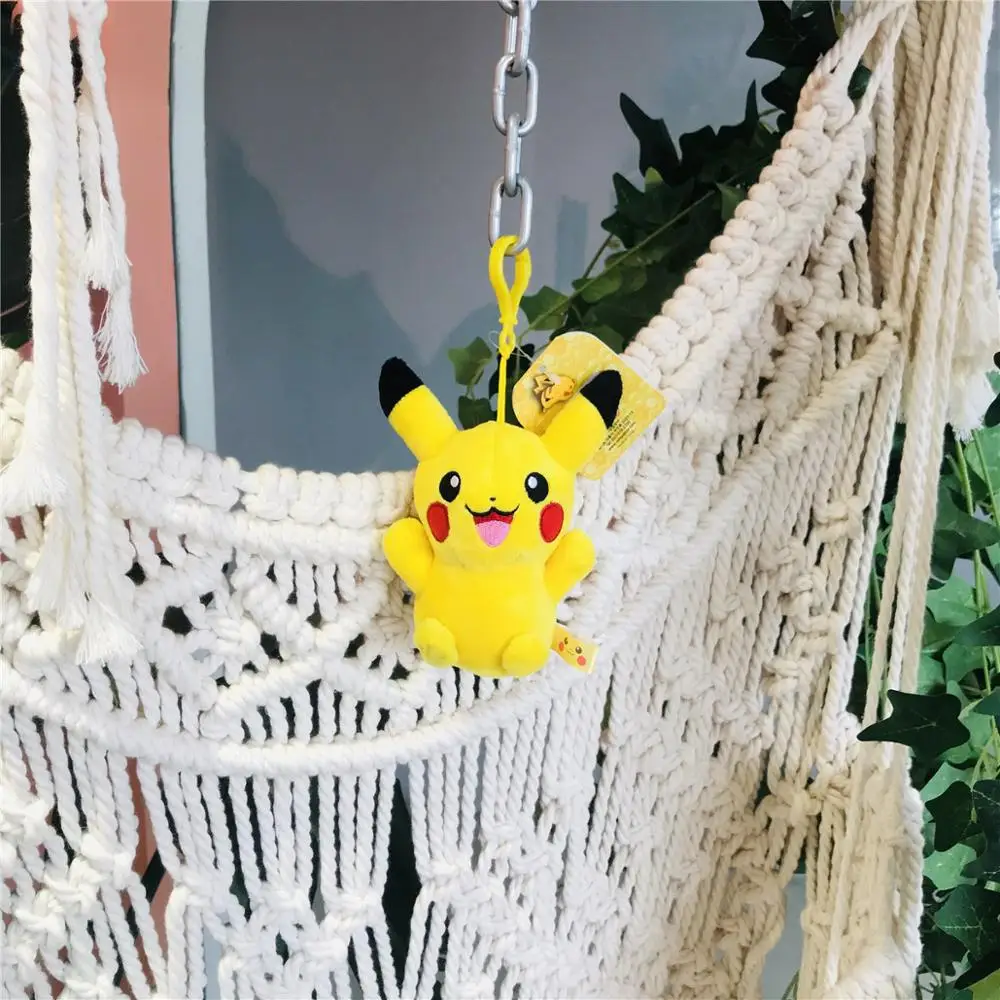 Anime cartoon plush toy pendant Pikachu key pendant doll classic expression pillow soft fabric stuffed animal ornament doll doll