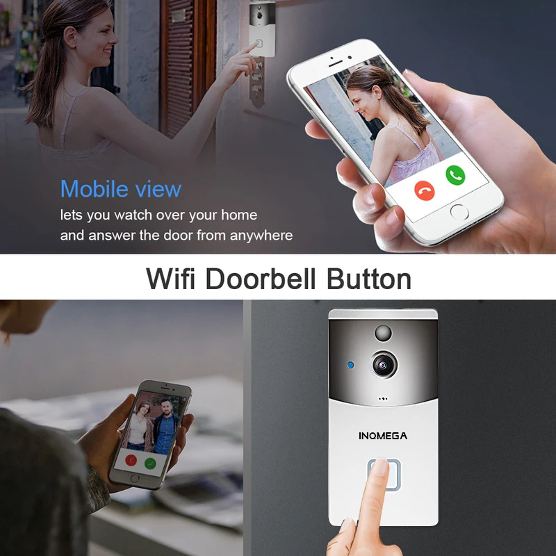 INQMEGA Tuya Video Doorbell Wireless Phone Home Security Camera Doorbell Alarm Remote Control Night Vision smart wifi doorbell