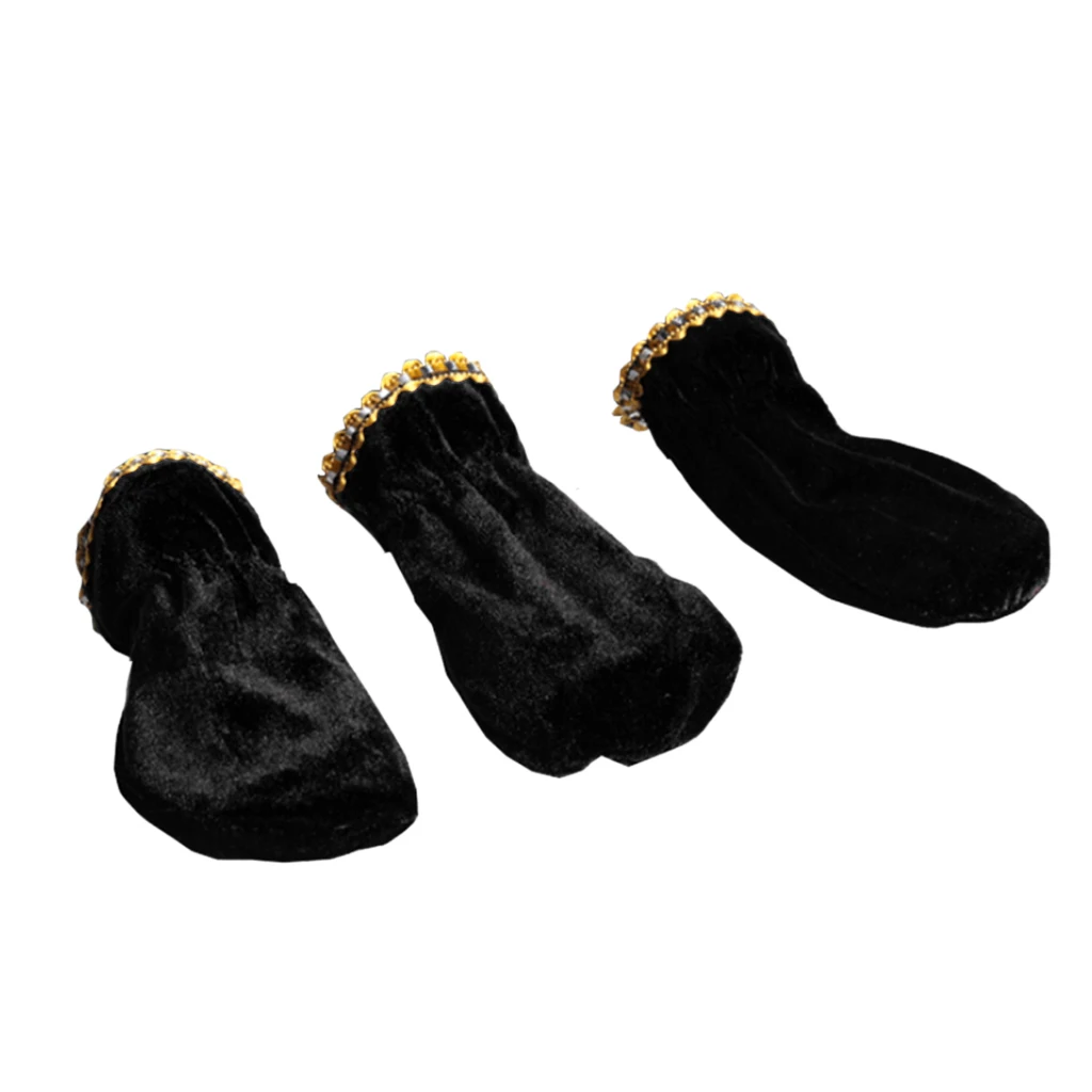 Set of 3pcs Pleuche Piano Pedal Foot Cover Case Bordered Protective Sleeve