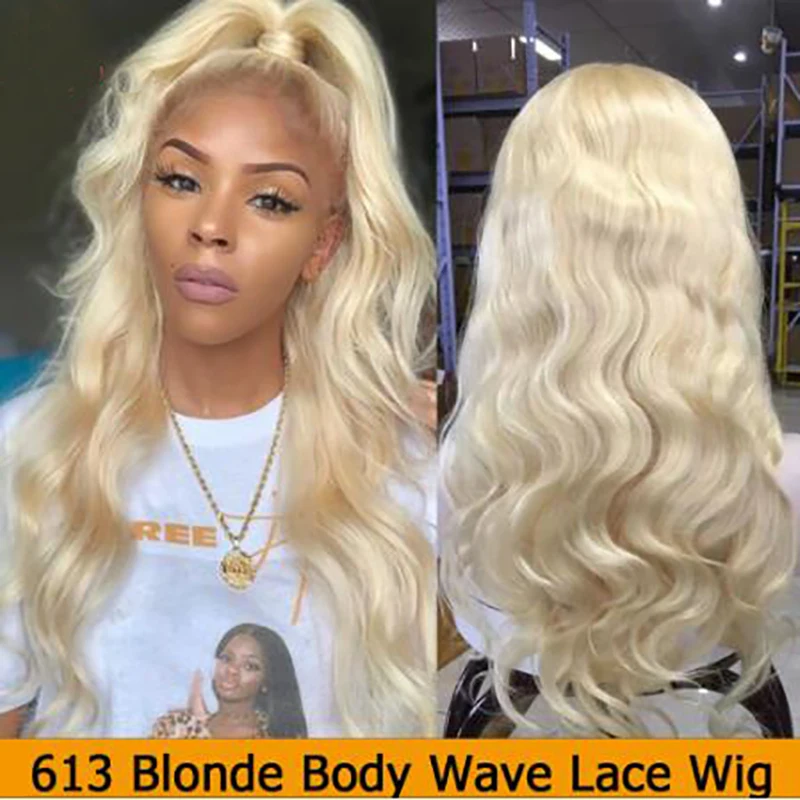  13x6 613 Blonde Lace Front Wig Peruvian Body Wave Remy Hair Pre Plucked With Baby Hair Transparent 