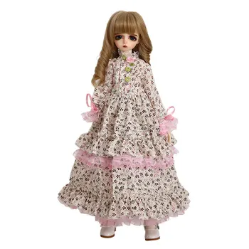 

1/4 BJD Dolls Leeke Female Makeup Dolls With Random Color Eyes And Full Clothing For Children Educational Toys Gift - Pink Skin