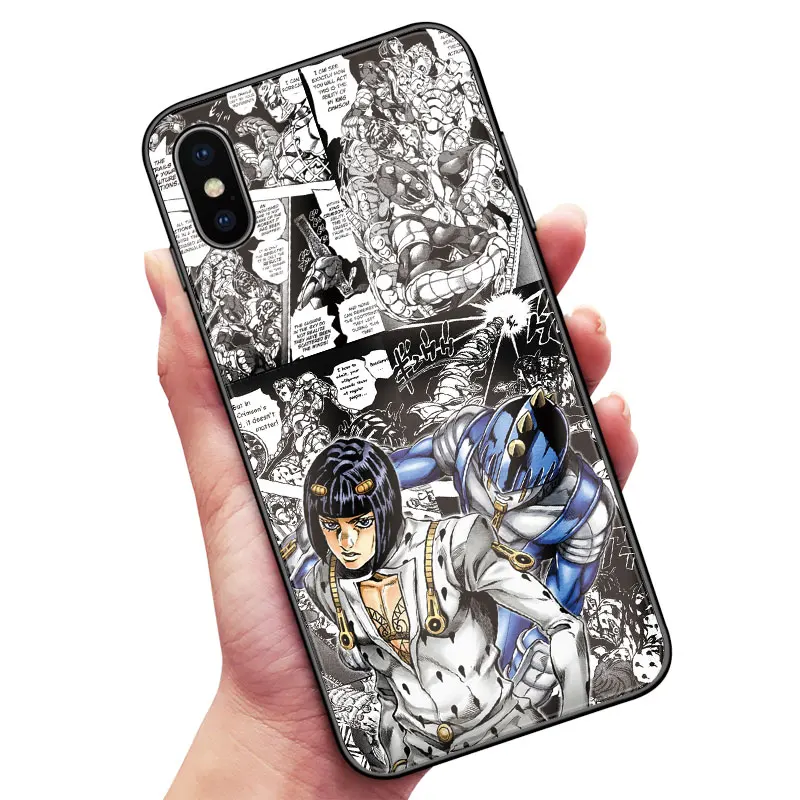 Jojo 3 Необычные приключения Джоджо аниме Coque чехол из закаленного стекла для телефона чехол для iPhone6s 7 8 Plus X XR XS 11 PRO MAX - Цвет: Jojo 3