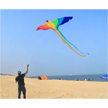 

Phoenix Kite With Long Colorful Tail With Handle Line Outdoor Fun Kids Toy 72XC