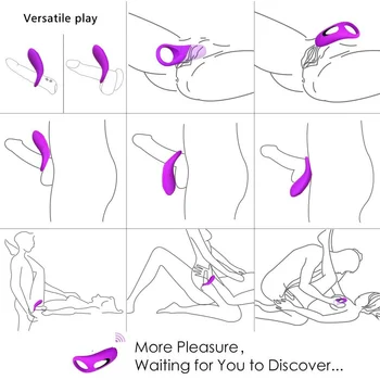 Vibrating Penis Ring Men Cockring Clitoris Stimulate Vibrator Delayed Premature Ejaculation Rings Adult Sex Toys For Couples 4