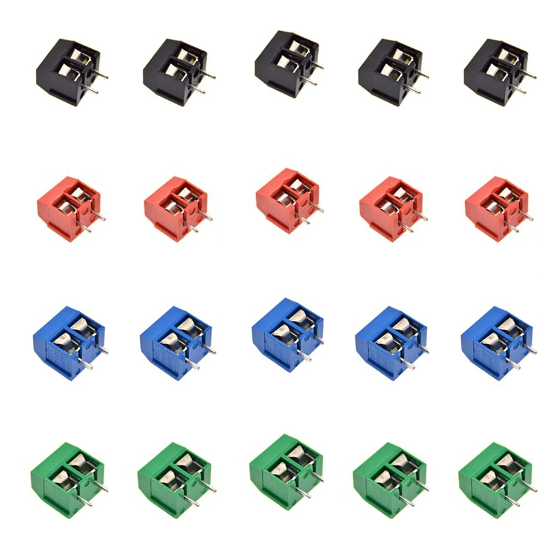 

10PCS/LOT KF301-2P KF301-5.0-2P KF301 Screw 2Pin 5.0mm Straight Pin PCB Screw Terminal Block Connector Blue Green