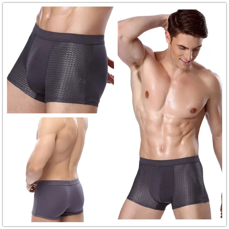 4 шт./лот мужские трусы шорты боксеры нижнее белье Слип Homme Calzoncillos Bamboo Hole большой