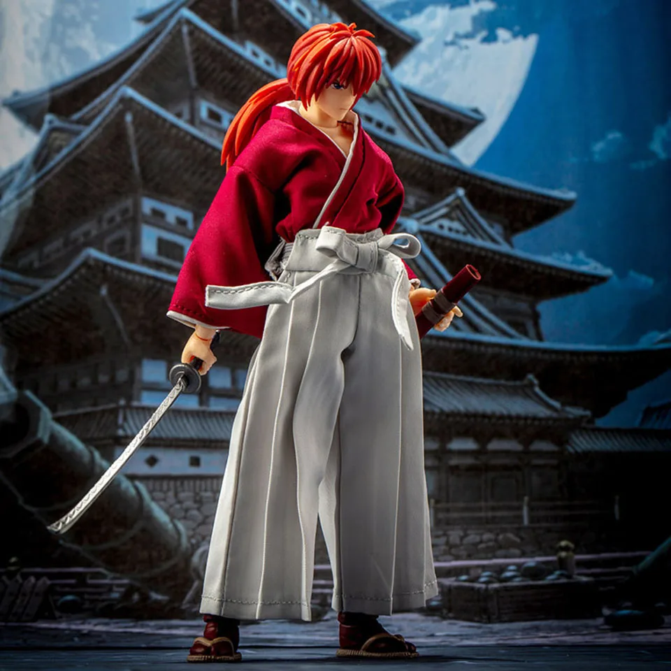 Tronzo GREAT TOYS Dasin Model Rurouni Kenshin HIMURA KENSHIN SHF GT Model Clothed Kenshin Movable PVC Action Figure Model Toys - Цвет: Red in stock