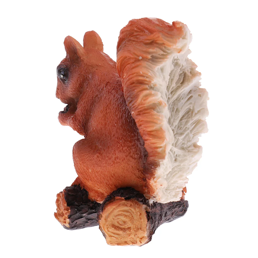  2 PCS Animals Fairy Garden Forest Squirrel Statue FigurinesArtificial Squirrel Toy For Teaching Pro - 4000149345922