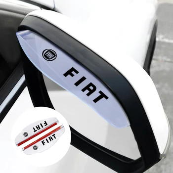 

2 pieces/set Practical Car Personality Modification For FIAT Car White Rearview Mirror Rain Eyebrow Sun Visor Universal Styling