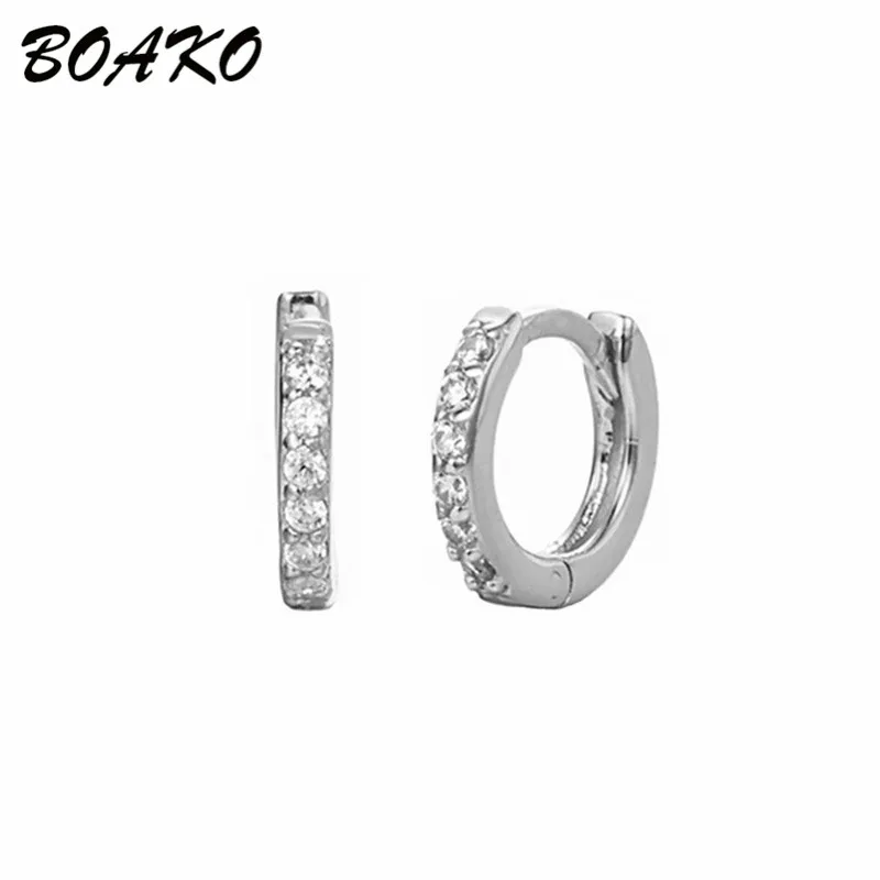 BOAKO Радуга CZ Huggie серьги для женщин Мода круглая маленькая серьга-кольцо многоцветный циркон серьги корейские серьги пирсинг ювелирные изделия