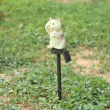 Светодиодный светильник в форме котенка для сада, солнечные ночники, солнечные лампы для газонов, креативные солнечные водонепроницаемые лампы для дома и сада