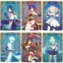 

Original Genshin Impact Cards Anime Holo Blind Box Bandai Game Collection Cards Kokusei Qiqi Klee Kids Toys Christmas Gift