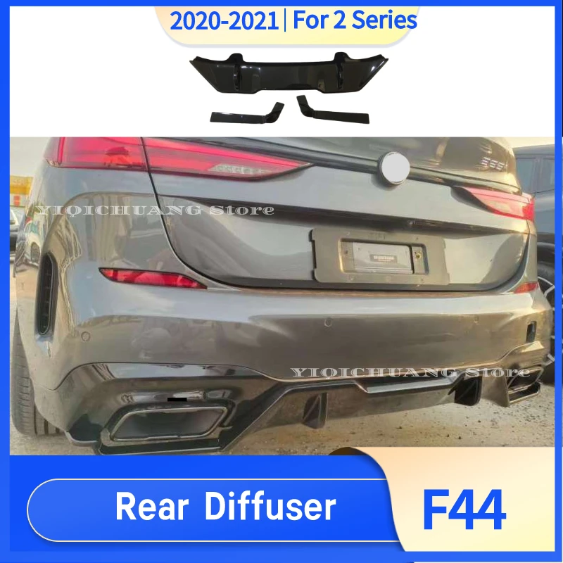 F44 Rear Bumper Diffuser Lip For BMW 2 Series 2020-2021 230i 225i 228i M235i 3 PCS ABS Gloss Black Without Tail Pipe | Автомобили и