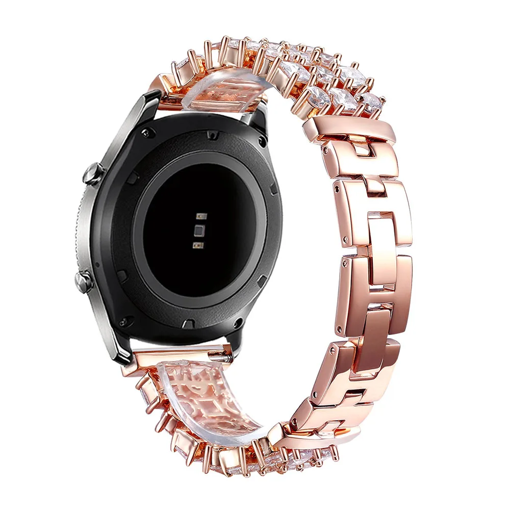 Ремешок для samsung Galaxy Bling Diamond Watch gear S3 Frontier классический ремешок из нержавеющей стали для Galaxy Watch 46 мм браслет - Цвет ремешка: Rose Gold