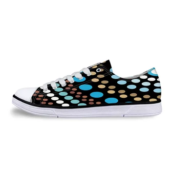 

Bohemian Dot Unisex Canvas Shoes For Men Classic Flats Canvas Shoes Teen Boys Studnets Low Top Sneakers
