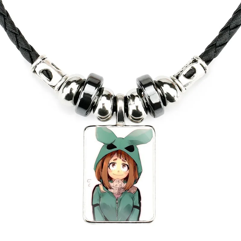 

Wholesale 5 Pcs 2021 My Hero Academia Necklaces Japanese Anime Obsidian Pendant Long Rope Necklace for Men Jewelry Cosplay Gifts