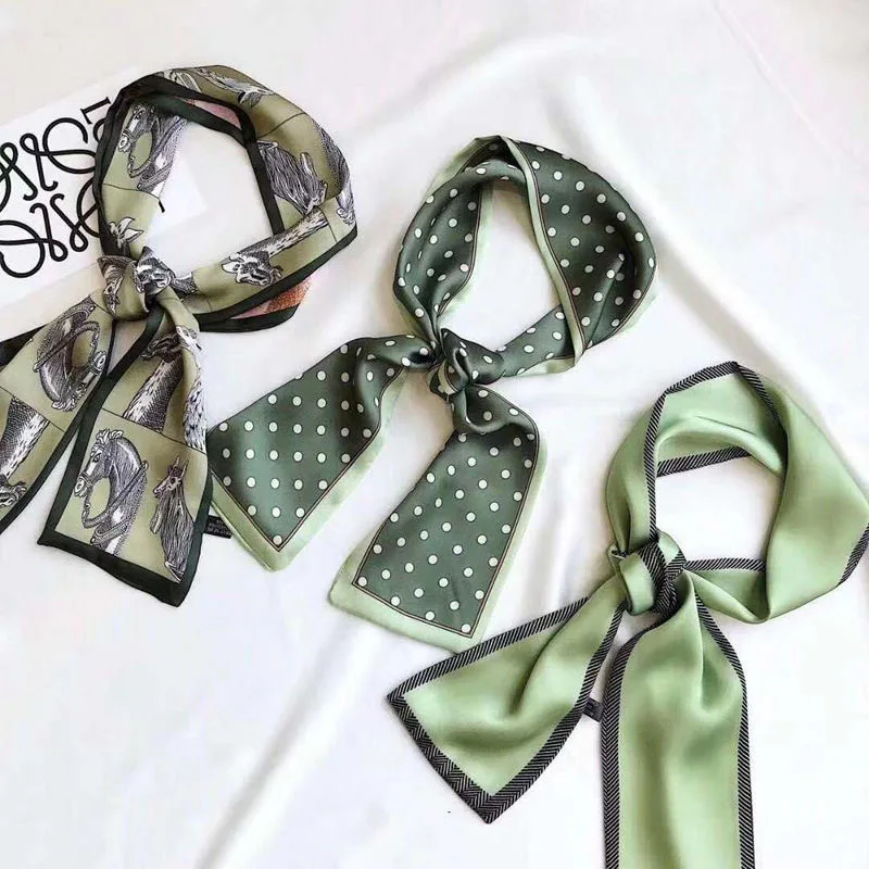 

(9X95cm) 2020 New Design women's small Scarf Multifunctional Decorative Professional Scarf Hairband Ribbons