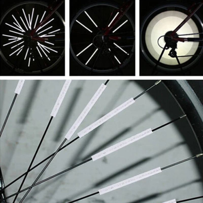 12 шт. велосипедный велосипед Велоспорт обод колеса трубка для спицы светоотражающий открытый белый