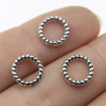 

Wholesale Jewelry Lots Antique Silver Color 10x10mm Circle Charms For Bracelet Craft For Children 500 Pieces