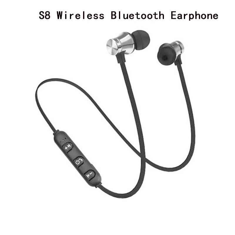 Bluetooth Earphone S8 беспроводные магнитные Bluetooth наушники Беспроводные спортивные наушники стерео Бас Наушники для прослушивания музыки с микрофоном гарнитура для xiaomi iphone - Цвет: Bluetooth Earphone