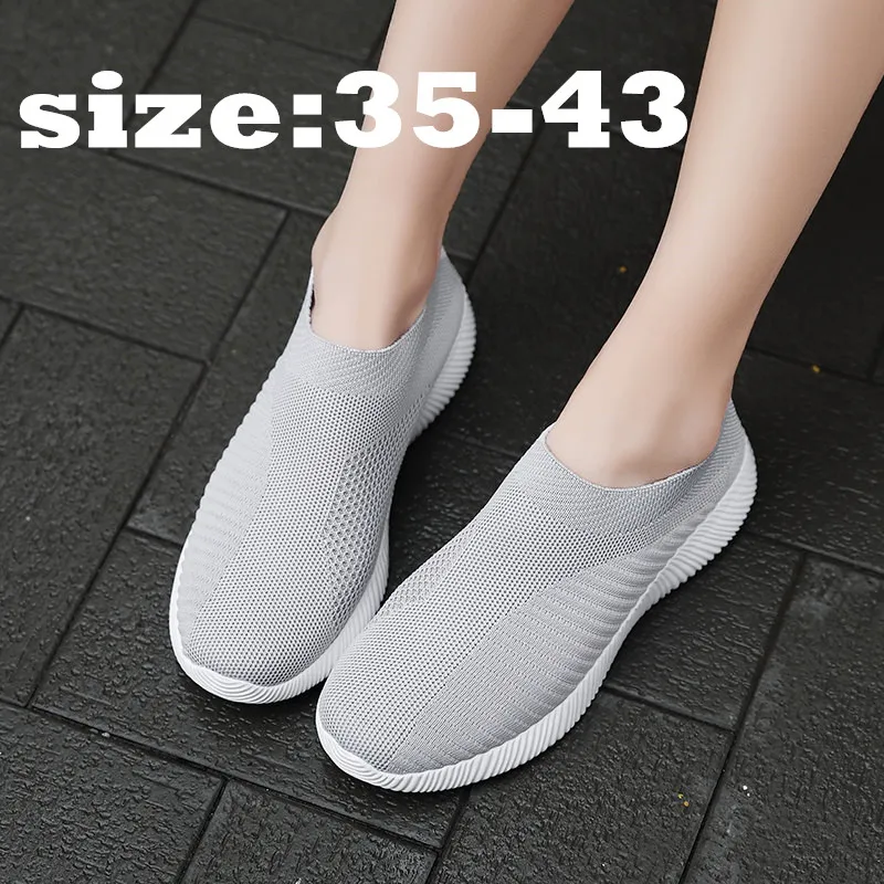 

Sneaker Women Air Mesh Soft Female Knitted Vulcanized Shoes Casual Slip On Ladies Walking Shoes Low Shoes Falling Shoes EU 35-43