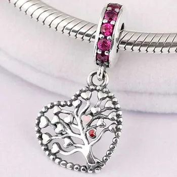 

Original Openwork Tree of Love With Crystal Pendant Beads Fit 925 Sterling Silver Bead Charm Pandora Bracelet Bangle Diy Jewelry