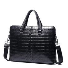 Роскошный бизнес мужской портфель из натуральной коровьей кожи, портфель аллигатора, портфель на ремне, мужская сумка-мессенджер, сумка для компьютера, горячая распродажа