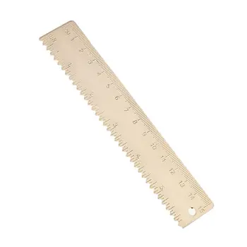 

15cm Brass Wave Straight Ruler Bookmark Cartography Painting Measuring Student