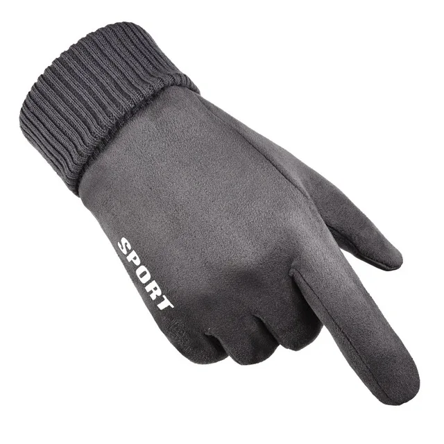 Winter Men Driving Gloves Anti Slip Windproof Thermal Warm Touchscreen Glove Breathable Winter Men's Black Suede Gloves Mittens (8)