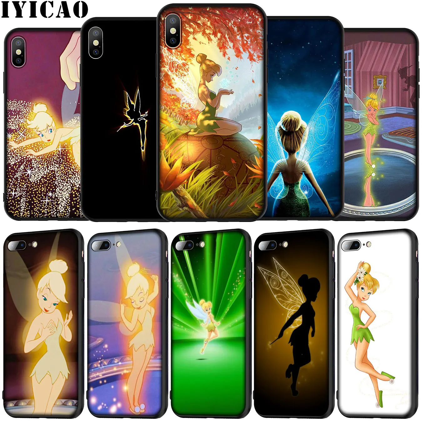 IYICAO eter Pan Wendy Tinkerbell Tinker bell Soft Silicone Phone Case for iPhone XR X XS 11 Pro Max 5 5S SE 6 6S 7 8 Plus Cover | Мобильные
