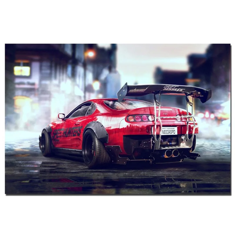 Плакат на стену гоночного автомобиля Toyota Supra художественные картины для гостиной домашний декор (без
