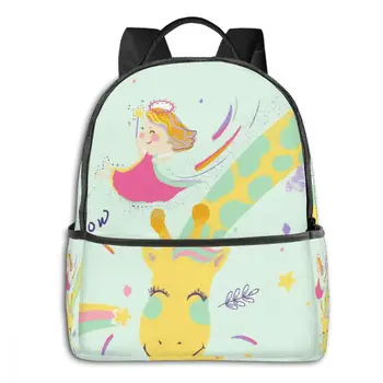 

Backpack Women Fashion Shoulder Bag Little Fairy Giraffe School Bag For Teenage Girl Boy Children Backpacks Travel Bag