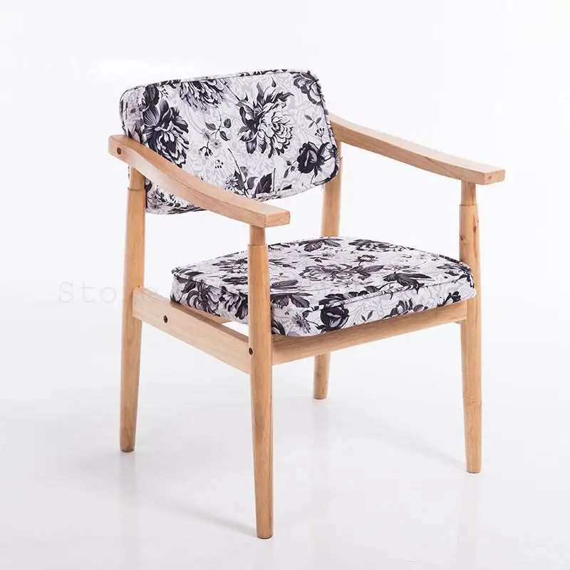 Airsnordinic обеденное кресло из цельного дерева домашний стол стул простой креативный спинка Кафе Ретро исследование переговоров yz - Цвет: Model  10